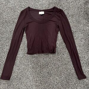 Women's brown Long Sleeve Top
